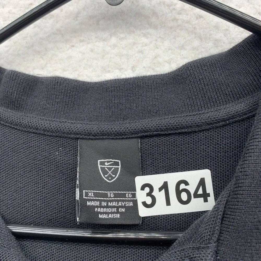 Nike Golf‎ Polo Shirt Mens XL X-Large Black White Mesh Sports Athletic Dad